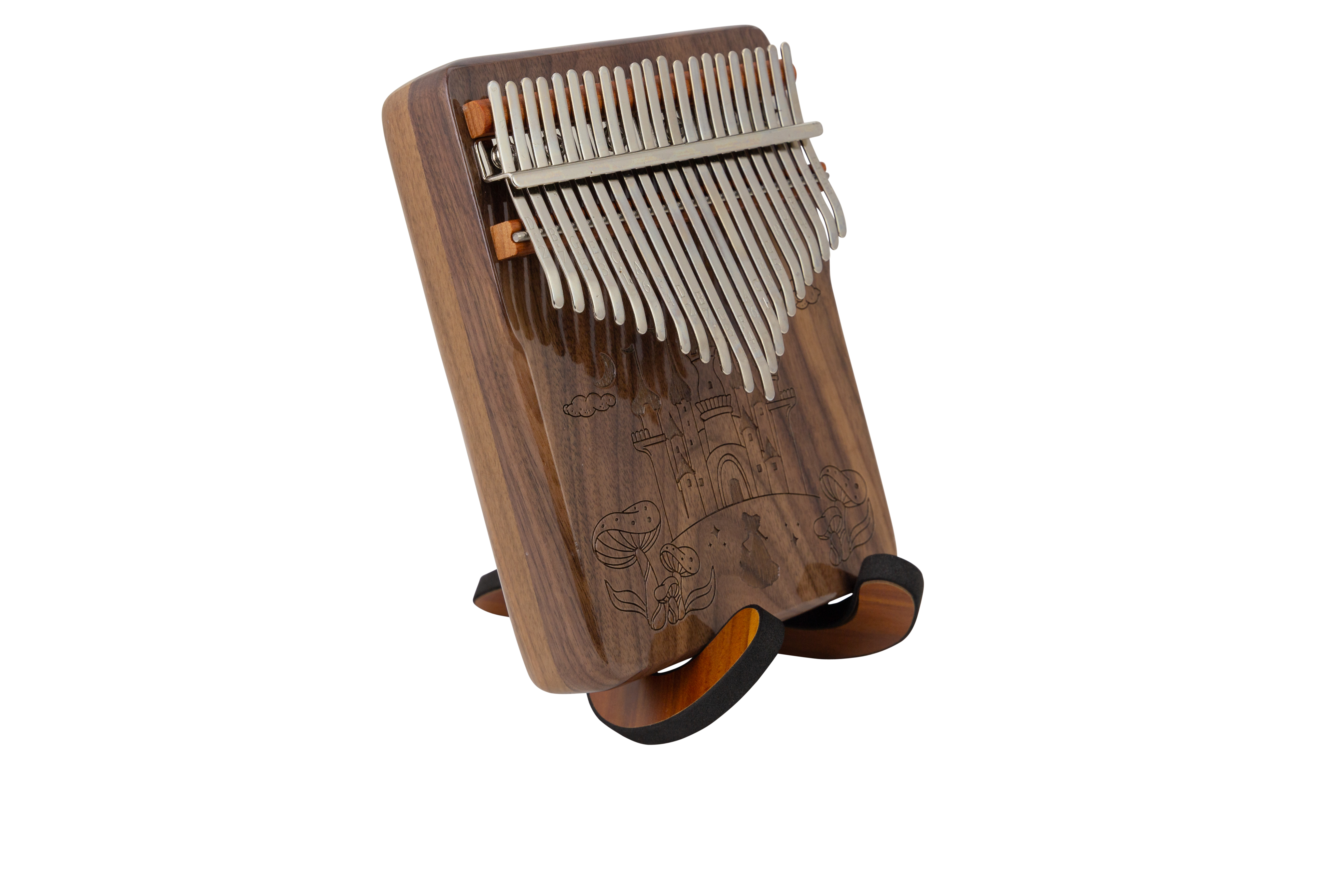 CEGA 21-KEY BOX KALIMBA 21CKW00-XC, STAND&CASE - Natural Rosewood Finish with pattern