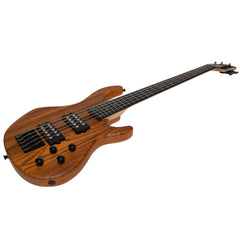 J&D 'Legacy Series' Mahogany & Zebrano T-Style Contemporary 5 String Electric Bass Guitar