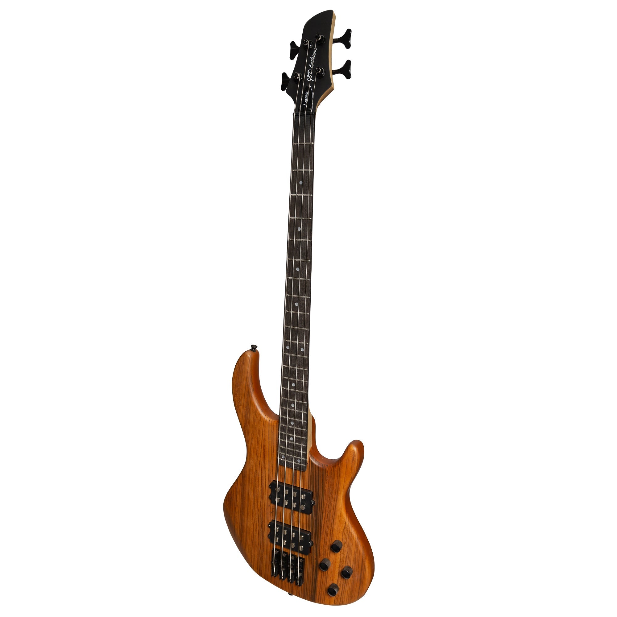 J&D 'Legacy Series' Mahogany & Zebrano T-Style Contemporary Electric Bass Guitar