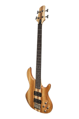 J&D Luthiers 4-String Contemporary Neck Through Active Electric Bass Guitar (Natural Satin)