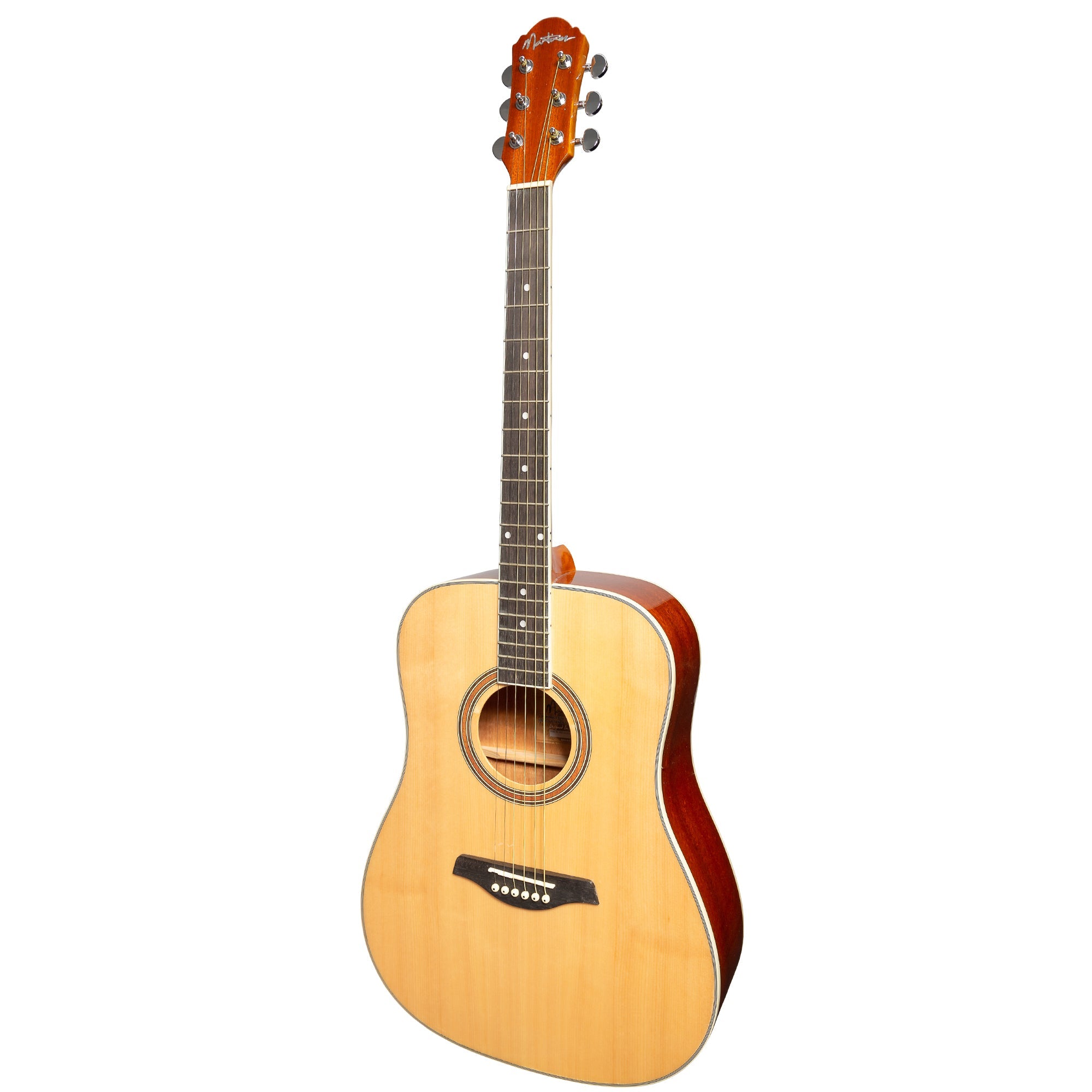 Martinez '41 Series' Dreadnought Acoustic Guitar Gloss Finish Left Hand (Natural Gloss)