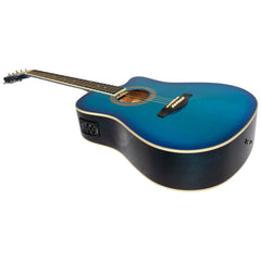 Martinez '41 Series' Dreadnought Acoustic Guitar. Cut-away Gloss Finish (Gloss Blue Burst) (Copy)