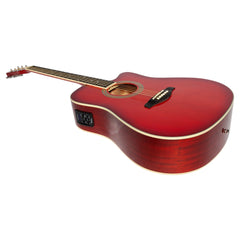 Martinez '41 Series' Dreadnought Acoustic Guitar. Cut-away Gloss Finish (Gloss Red Burst) (Copy)