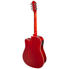 Martinez '41 Series' Dreadnought Acoustic Guitar. Cut-away Gloss Finish (Gloss Red Burst) (Copy)