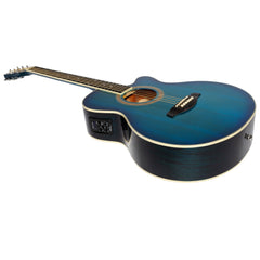 Martinez '41 Series' Folk Size Cutaway Acoustic-Electric Guitar (Blue Burst)