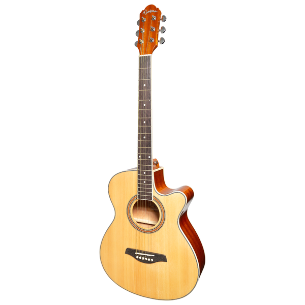 Martinez '41 Series' Folk Size Cutaway Acoustic-Electric Guitar (Natural Gloss)