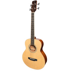 Timberidge '1 Series' Spruce Solid Top Acoustic-Electric Bass Travel Guitar with Gig Bag (Natural Gloss)