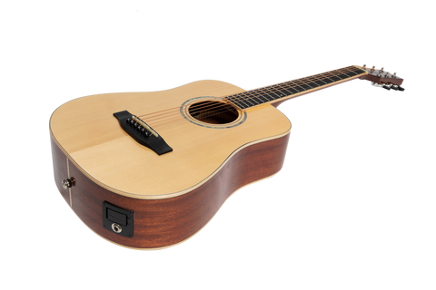 Timberidge '1 Series' Spruce Solid Top Acoustic-Electric Traveller Mini Guitar (Natural Satin)