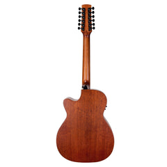 Timberidge 'Messenger Series' 12-String Mahogany Solid Top Acoustic-Electric Small Body Cutaway Guitar (Natural Satin)