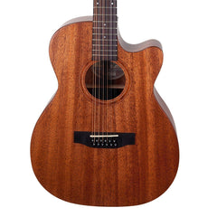 Timberidge 'Messenger Series' 12-String Mahogany Solid Top Acoustic-Electric Small Body Cutaway Guitar (Natural Satin)