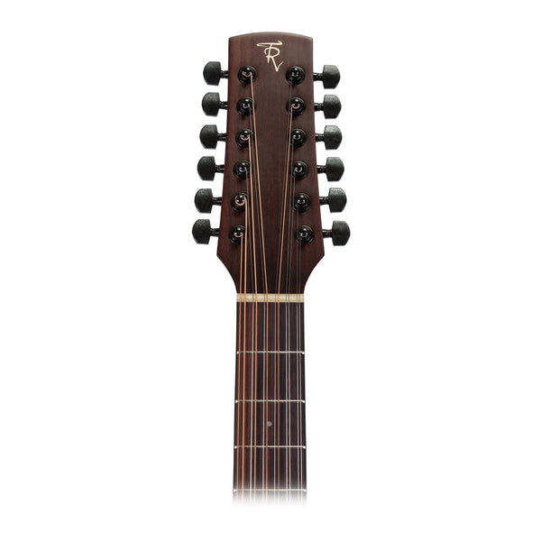 Timberidge 'Messenger Series' 12-String Mahogany Solid Top Acoustic-Electric Small Body Cutaway Guitar (Natural Satin)