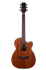 Timberidge 'Messenger Series' Mahogany Solid Top Acoustic-Electric Small Body Cutaway Guitar (Natural Satin)