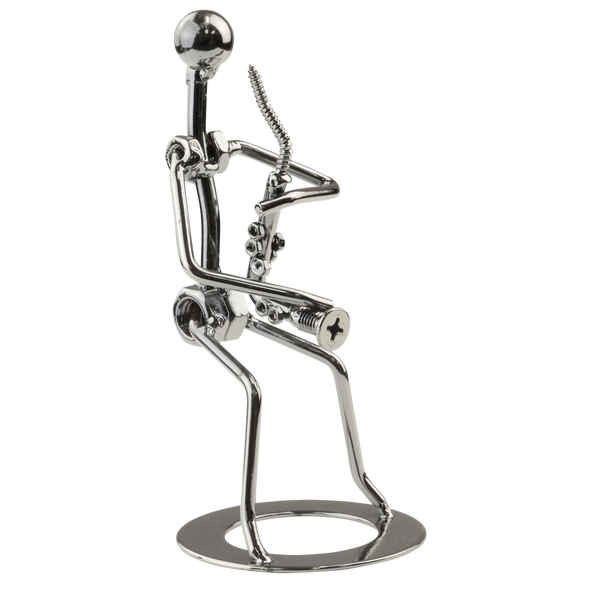 Big Band Metal Figurine (Saxophonist)-BBS-SX1-CHR