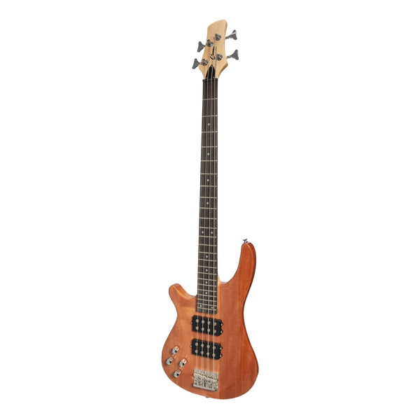 Casino '24 Series' Left Handed Mahogany Tune-Style Electric Bass Guitar Set (Natural Gloss)