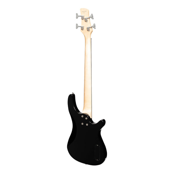 Casino '24 Series' Left Handed Short Scale Tune-Style Electric Bass Guitar and 15 Watt Amplifier Pack (Black)