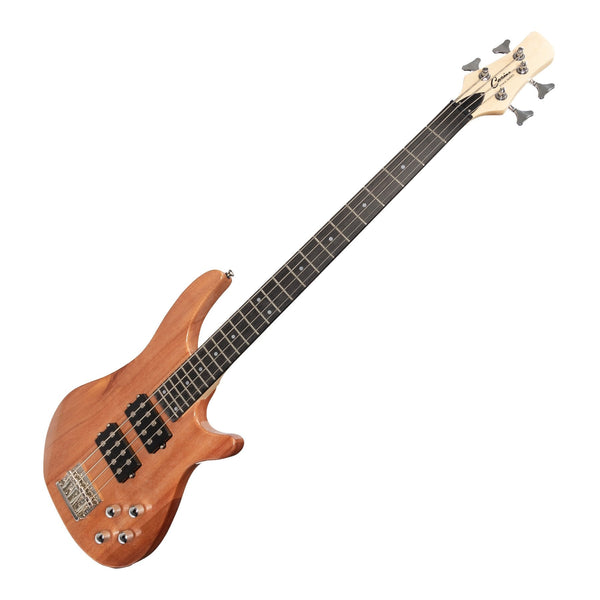 Casino '24 Series' Mahogany Tune-Style Electric Bass Guitar and 15 Watt Amplifier Pack (Natural Gloss)