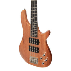 Casino '24 Series' Mahogany Tune-Style Electric Bass Guitar and 15 Watt Amplifier Pack (Natural Gloss)