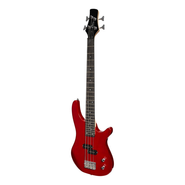 Casino '24 Series' Short Scale Tune-Style Electric Bass Guitar Set (Transparent Wine Red)