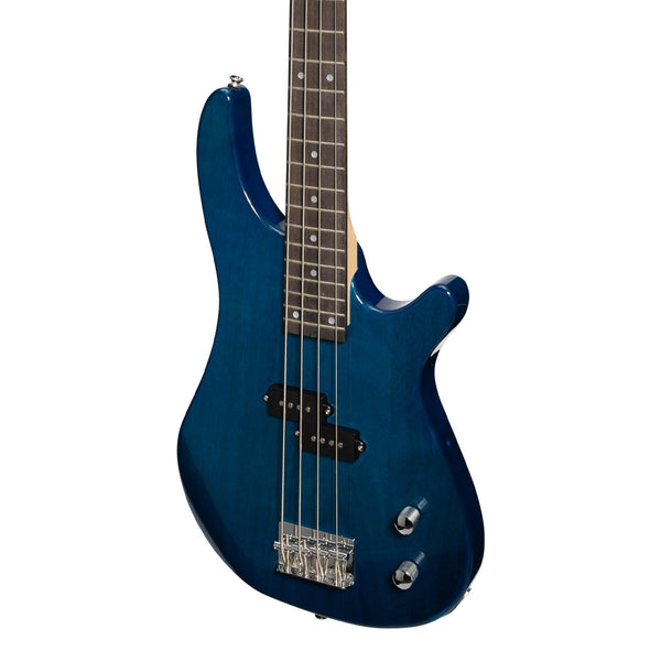 Casino '24 Series' Tune-Style Electric Bass Guitar Set (Transparent Blue)