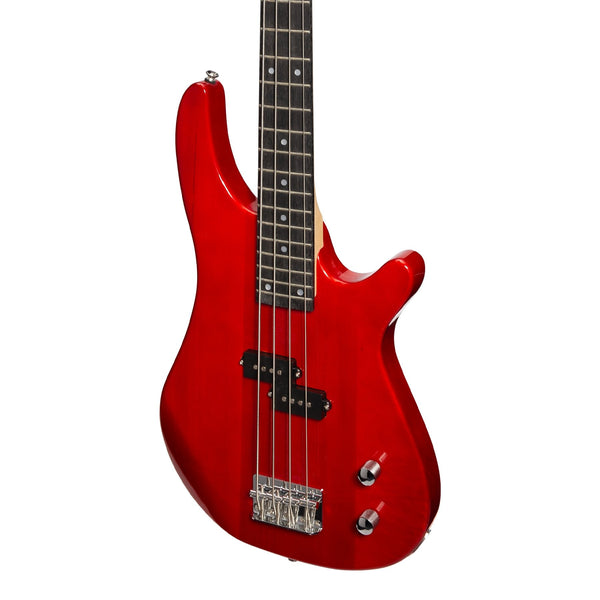 Casino '24 Series' Tune-Style Electric Bass Guitar Set (Transparent Wine Red)