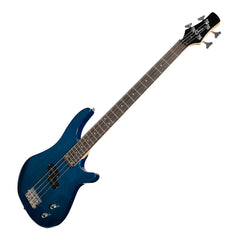 Casino '24 Series' Tune-Style Electric Bass Guitar and 15 Watt Amplifier Pack (Transparent Blue)