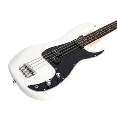 Casino P-Style Electric Bass Guitar (White)