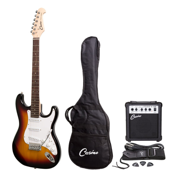 Casino ST-Style Electric Guitar and 10 Watt Amplifier Pack (Sunburst)-CP-E5-TSB