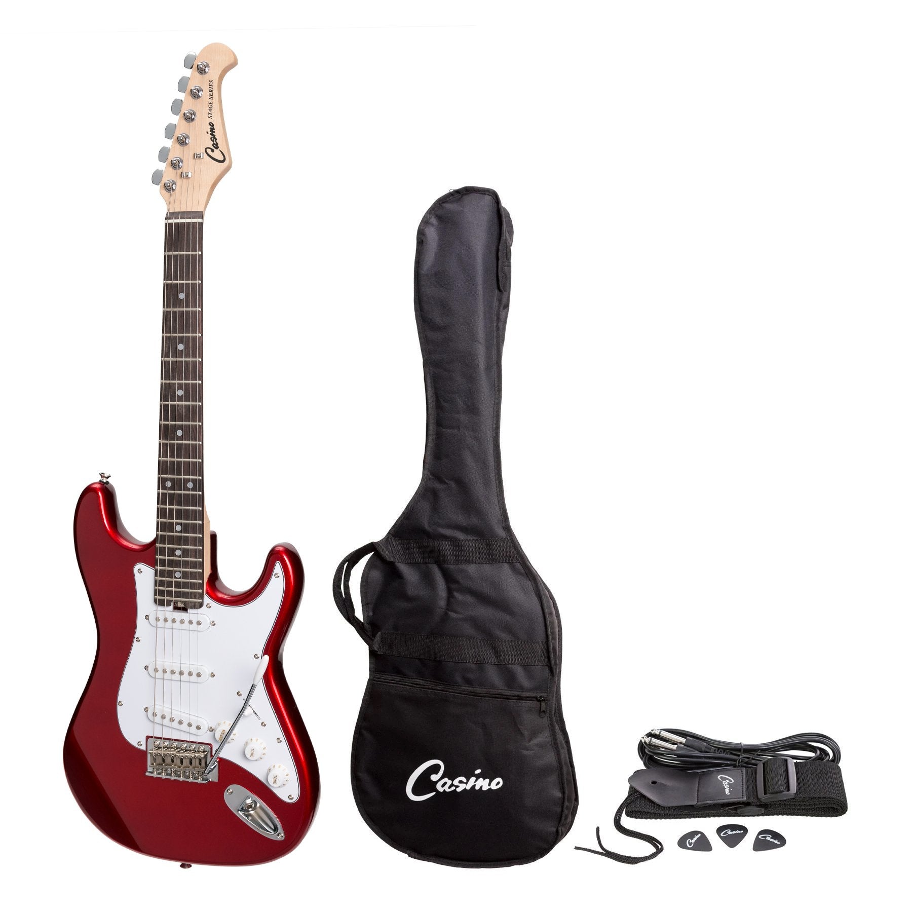 Casino ST-Style Short Scale Electric Guitar Set (Candy Apple Red)-CST-20-CAR