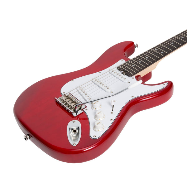 Casino ST-Style Short Scale Electric Guitar Set (Transparent Wine Red)