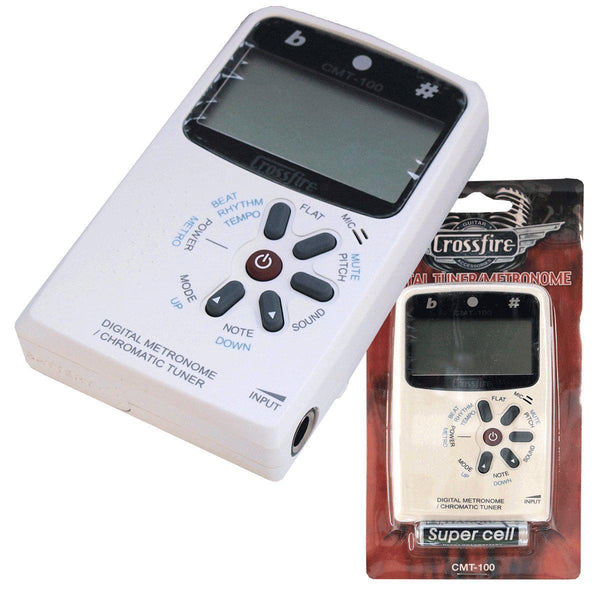 Crossfire Chromatic Tuner and Digital Metronome (White)