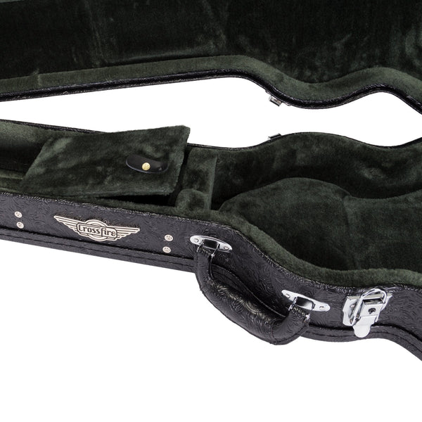 Crossfire Deluxe Shaped LP-Style Electric Guitar Hard Case (Paisley Black)