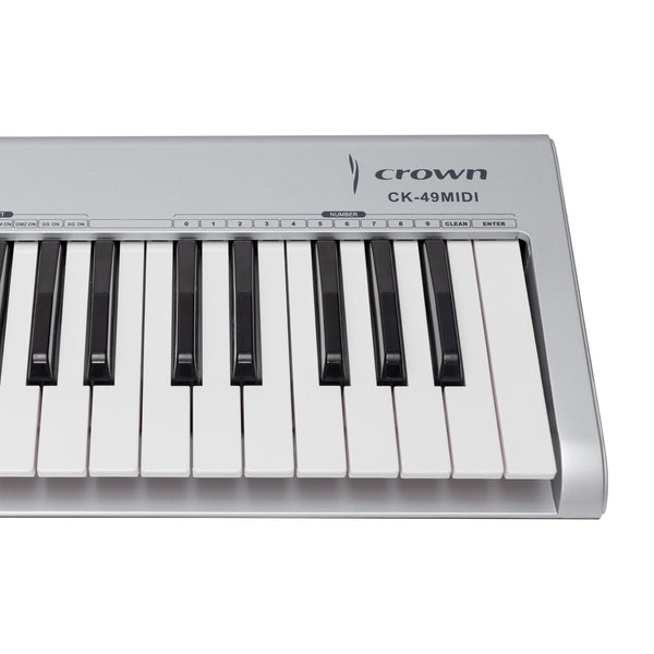 Crown CK-49 MIDI USB 49-Key Electronic Portable Keyboard Controller (Silver)