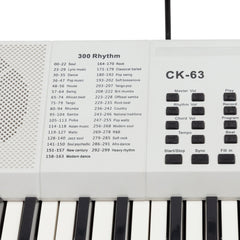 Crown CK-63 Multi-Function 61-Key Electronic Portable Keyboard with USB (White)