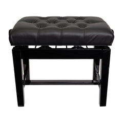 Crown Deluxe Frame Tufted Height Adjustable Piano Stool (Black)