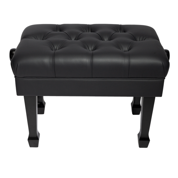 Crown Deluxe Skirted & Tufted Hydraulic Height Adjustable Piano Bench (Black)