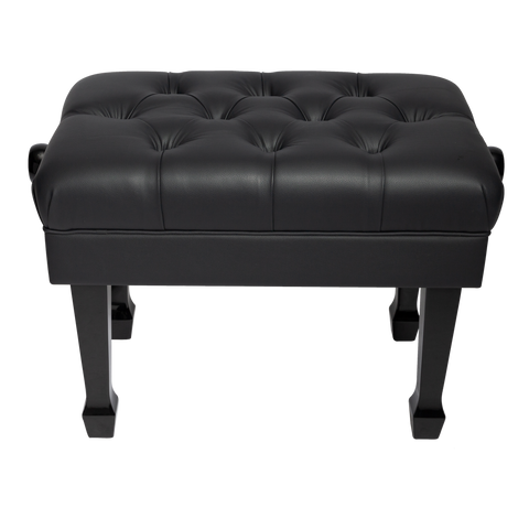 Crown Deluxe Skirted & Tufted Hydraulic Height Adjustable Piano Bench (Black)