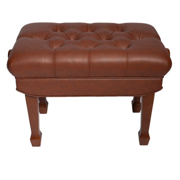 Crown Premium Skirted & Tufted Hydraulic Height Adjustable Piano Bench (Walnut)