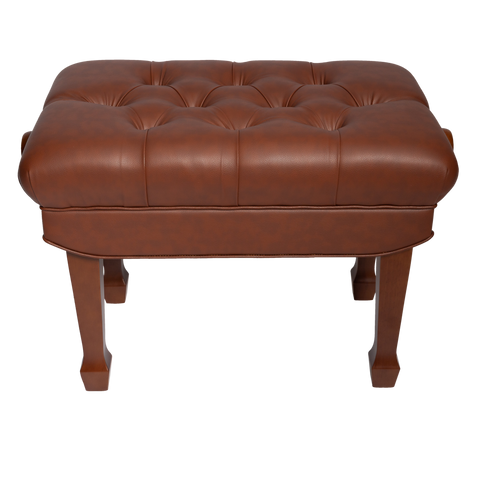 Crown Premium Skirted & Tufted Hydraulic Height Adjustable Piano Bench (Walnut)