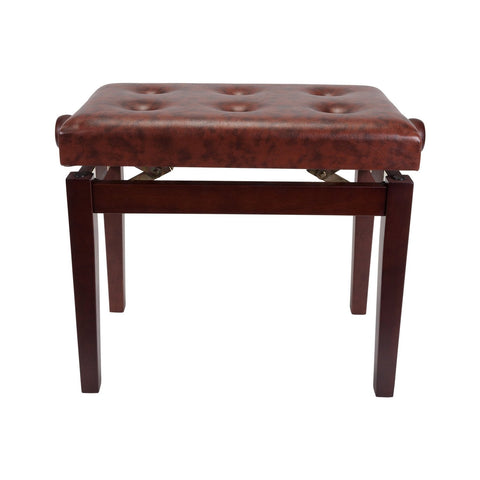 Crown Standard Tufted Height Adjustable Piano Stool (Walnut)