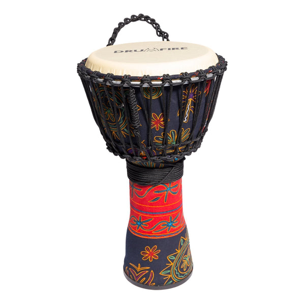 Drumfire 10" Synthetic Head Rope Djembe (Multicolour)