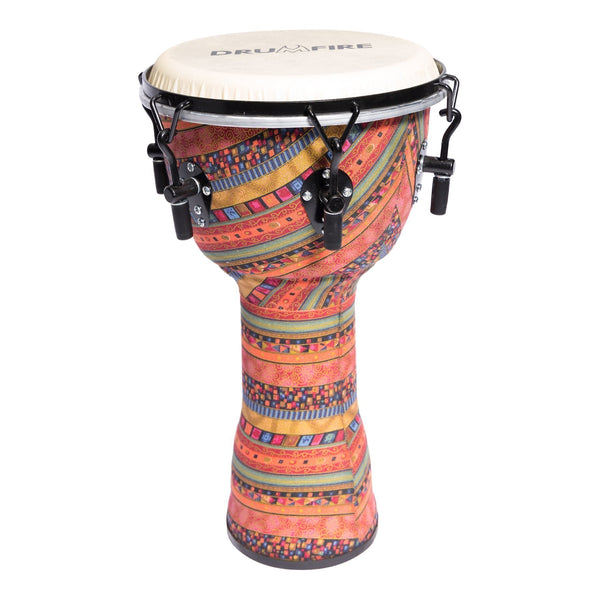 Drumfire 10" Tuneable Synthetic Head Djembe (Multicolour)