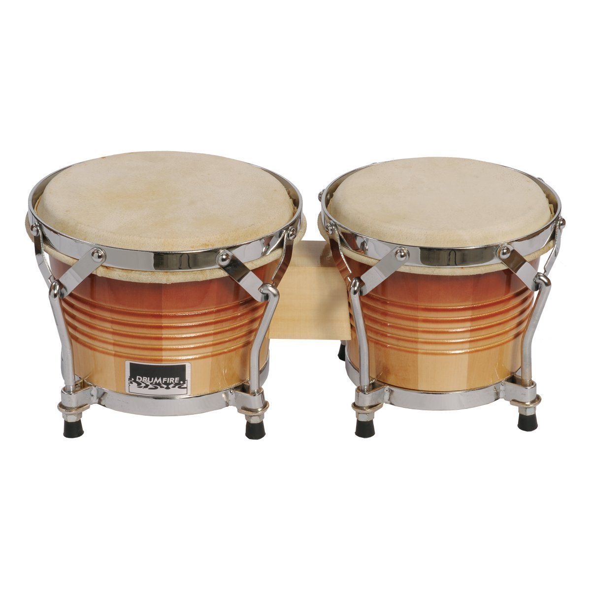 Drumfire 6.5" and 7.5" Wood Bongos (Tobacco Sunburst)-DFP-DB5B-TSB