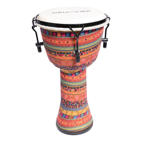 Drumfire 8" Tuneable Natural Hide Head Djembe (Multicolour)