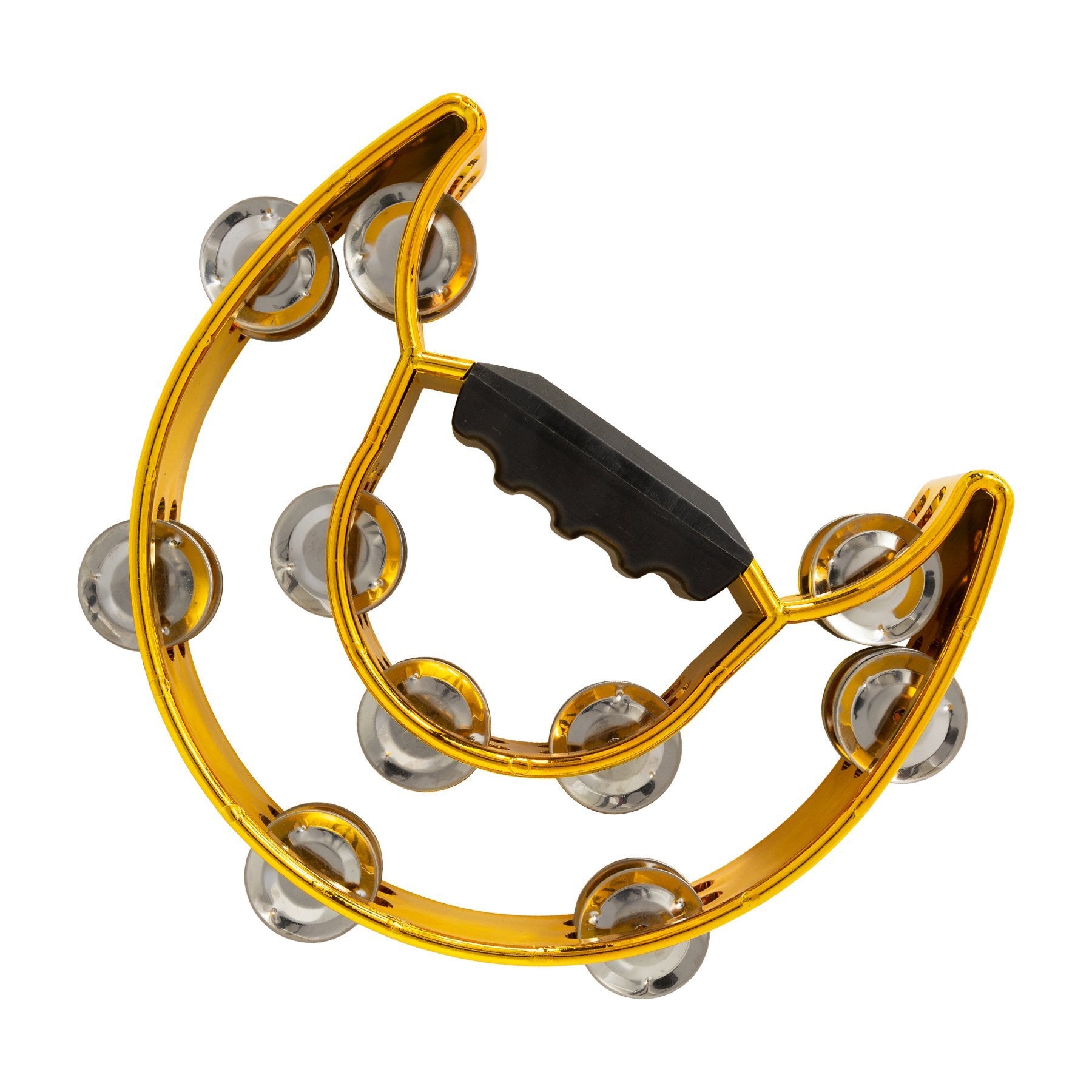 Drumfire Double Row Half Moon Tambourine (Gold)-DFP-TP2-GLD