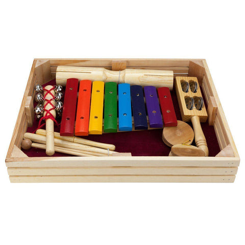 Drumfire Hand Percussion Pack with Wooden Crate (5-Piece)