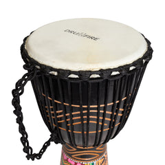 Drumfire 'Tribal Series' 12" Natural Hide Traditional Rope Djembe (Black)