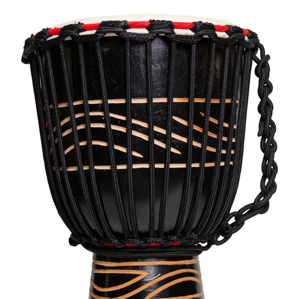 Drumfire 'Tribal Series' 8" Natural Hide Traditional Rope Djembe (Black)