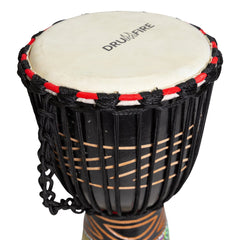 Drumfire 'Tribal Series' 8" Natural Hide Traditional Rope Djembe (Black)