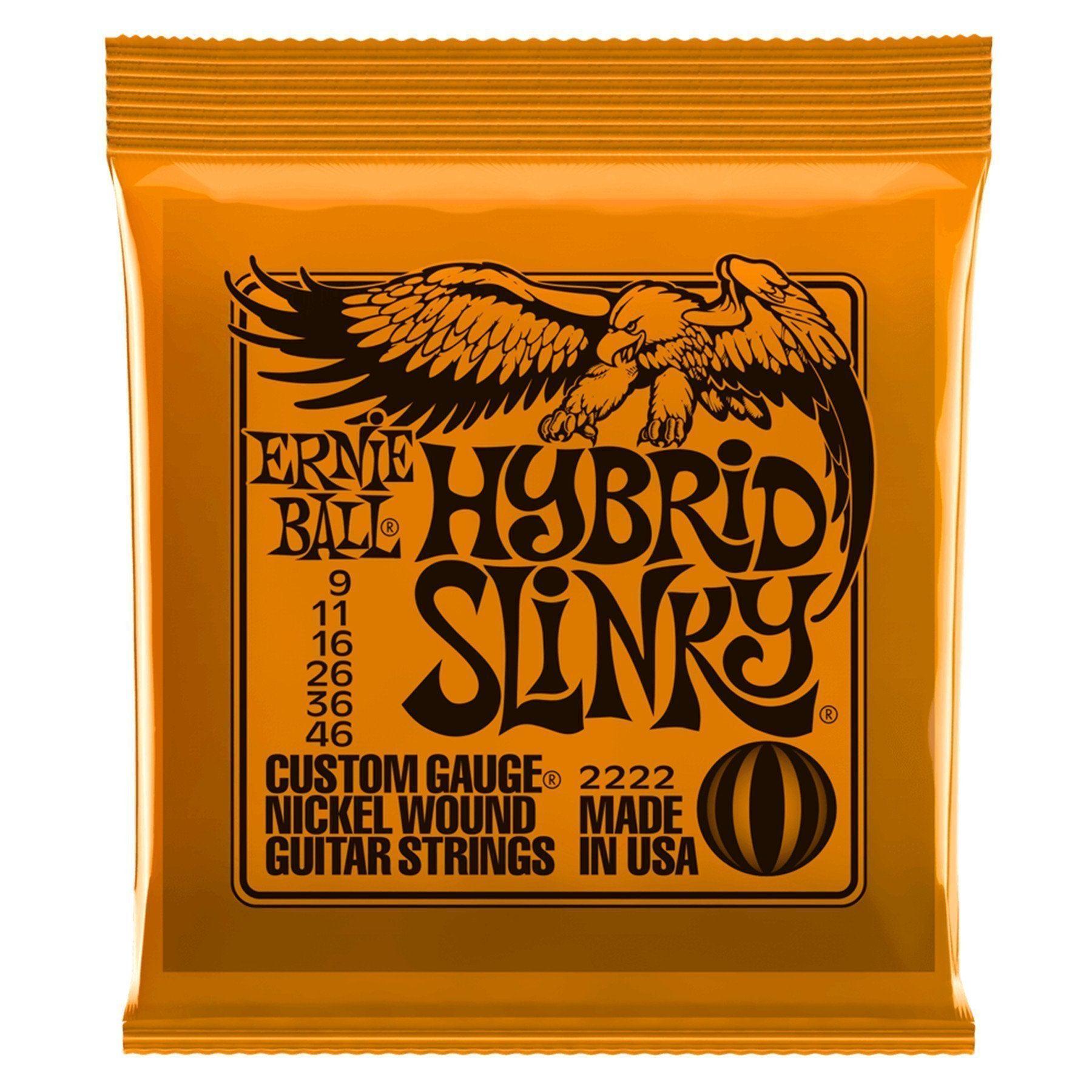 Ernie Ball 2222 Hybrid Slinky Nickel Wound Electric Guitar Strings (9-46)-2222