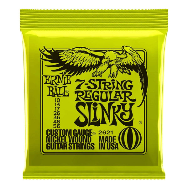 Ernie Ball 2621 Regular Slinky 7-String Nickel Wound Electric Guitar Strings (10-56)-2621